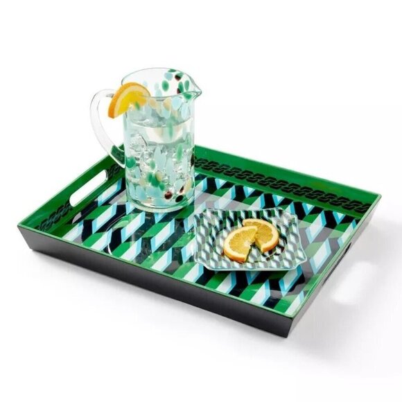 DVF for Target Arrow Geo‎ Green Melamine Rectangle Serving Tray - Picture 1 of 4